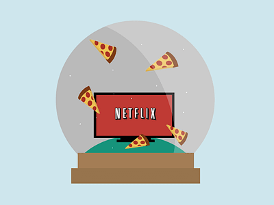 netflix and chill netflix pizza snowglobe