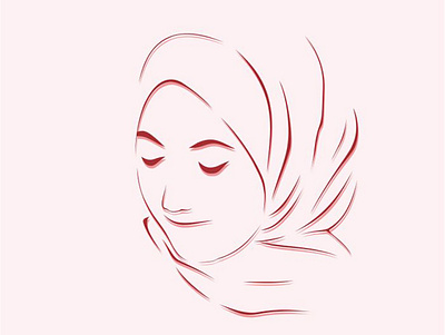 HIJAB GIRL arts digital arts girl graphic design hijab icon illustration line line art logo moslem vector