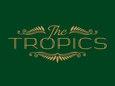 Tropics Logo branding drop cap jungle logo t vine