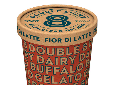 Double 8 Dairy Bullafo Milk Gelato dairy food gelato identity packaging