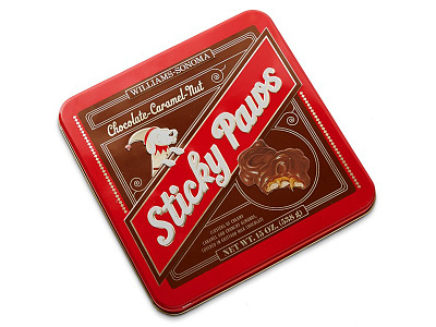 Williams-Sonoma Sticky Paws chocolate color confections food packaging pavement sophisticated williams sonoma