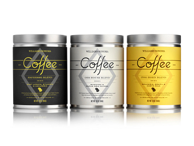 Williams-Sonoma Coffee Tins beverage coffee food hester packaging pavement williams sonoma