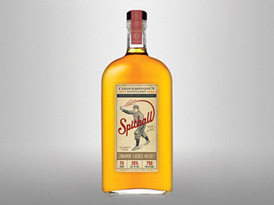 Cooperstown Distillery – Spitball Cinnamon Whiskey cooperstown distillery hester liquor packaging packaging design pavement pavementsf spitball whiskey