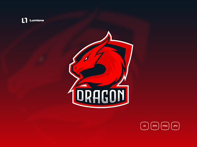 DRAGON Esport Logo design dragon esport esport gaming esport logo esport team game gaming gaming logo illustration logo mascot modern professional tournament