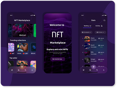 NFT marketplace UI mobile app nft ui