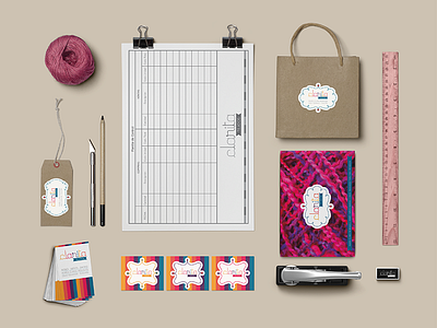 Tejidos Clarita's Stationery graphic desing knitting labels packaging personal cards print design stationery system wool