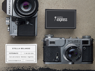 Foto Express black and white branding business card express photo photography tourism
