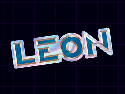 LEON 80s logo retro tron