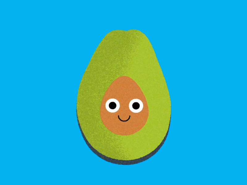 Happy Avocado adobe aftereffects animation character design gif motiongraphics wink