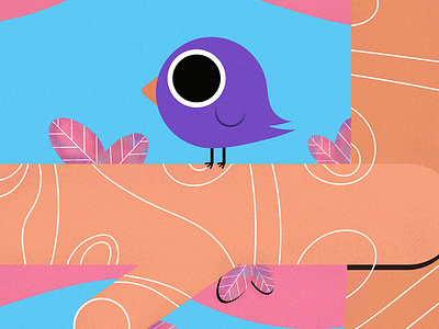 Spring is approaching! adobe animation bird design leaves minimal motiondesign plants spring tree ui ux