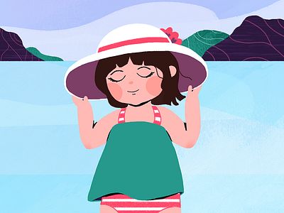 sun hats and beach. animation beach design graphicdesign hat illustration motiondesign photoshop rocks women