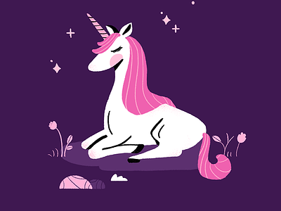 unicorn. 2d aftereffects animation design minimal motiondesign plants ui women