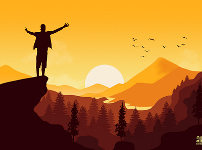 Breathe design illustration sunset vector