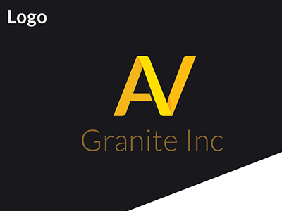 AV Granite Inc logo branding business card identity logo modern logo