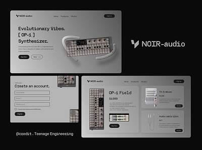 NOIR-audio audio minimal monochrome ui website