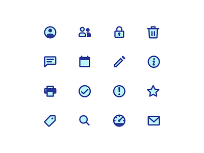 Simple two-tone icons