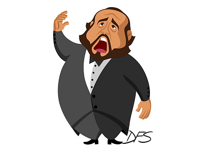 Luciano Pavarotti caricature caricature drawing illustration illustrator luciano pavarotti vector vector illustration