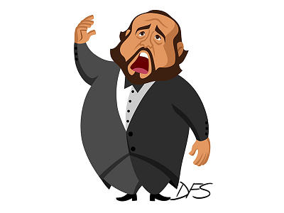 Luciano Pavarotti caricature