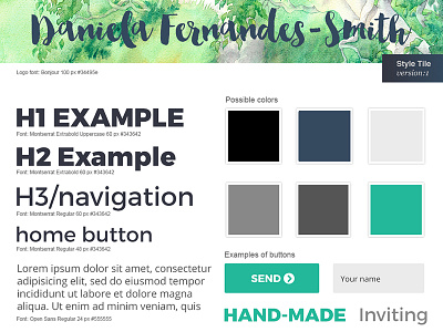 Style Tile for my website redesign design graphic design navy blue site design style tile teal ui design website