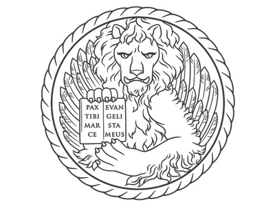 St. Mark's Lion for Sosta Cucina Venetian Cuisine branding digital illustration drawing eatery high end illustration logo vector
