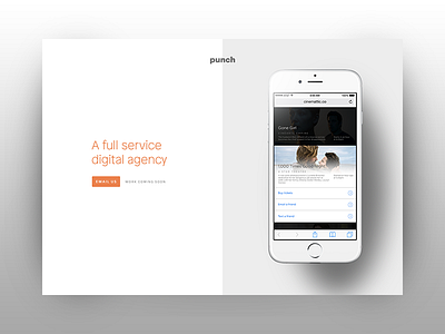 Punch launch page home internet landing page marketing page ui web website