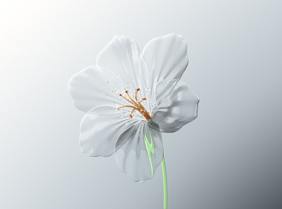 White Flower 3d art c4d cgi design direction illustration model octane