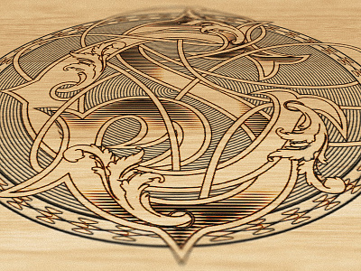 CS Monogram cs logo engraving jamie stark laser engraving typography wood laser engraving