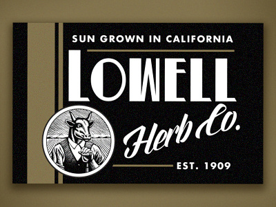 Lowell Sticker 4 art director orange county cannabis cannabis packaging graphic designer jamie stark logo orange county graphic designer typography