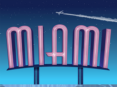 Miami art director orange county illustrative type jamie stark miami neon