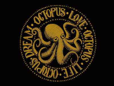 Octopus art director branding engraving graphic designer illustration jamie stark typography