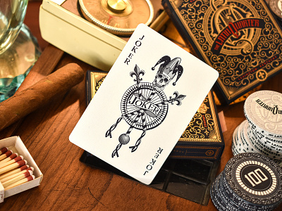 The Latin Quarter Playing Card's Joker art director orange county etching graphic designer jamie stark playing card designer print