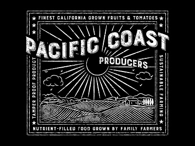 Pacific Coast T-Shirt Graphic art director farm graphic designer jamie stark orange county graphic designer tshirt typography