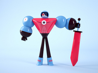 Space Rangers - 6 3d alien art artist character design cinema 4d colorful daniel dominguez future illustration minimal model modeling retro robot simple simply space super hero toy