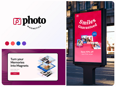 Photo Magnetics ad design branding concept color palette logotype marketing campaign ui design