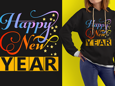 HAPPY NEW YEAR TYPOGRAPHY T SHIRT DESIGN best t shirt custom t shirt design happy new year new year tshirt png sublimation svg t shirt design typography
