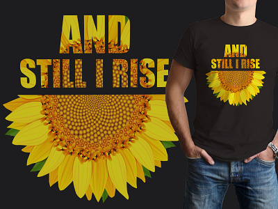 TYPOGRAPHY T SHIRT WITH SUNFLOWER