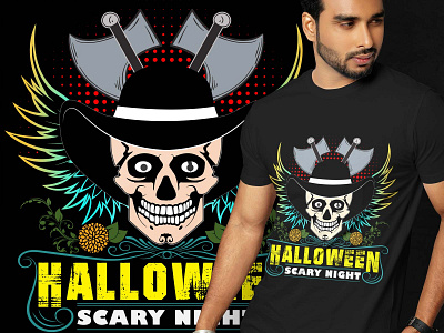 HALLOWEEN SCARY NIGHT best t shirt design graphic design halloween scary night halloween sublimation halloween t shirt halloween vector skull t shirt design