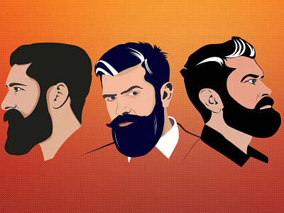 BEARD MAN FACE VECTOR