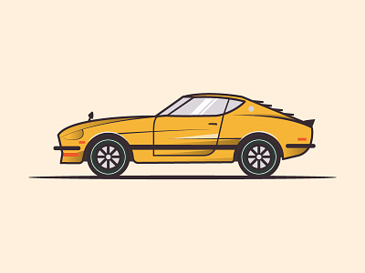 Datsun 240z 240z car datsun flatdesign icon iconographer lineart vector