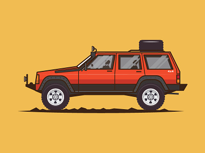 1989 cherokee 4x4 car cherokee flatdesign flaticon icon iconographer illustration