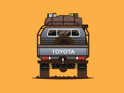 The Determinator back view graphicillustration icon iconographer illustration landcruiser lc79 the determinator toyota