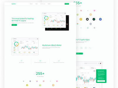 Landing page crypto graph green home landing page popular statistic website