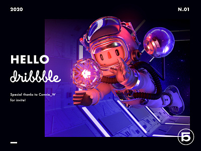 Hello Dribbble 3d art cinema4d design