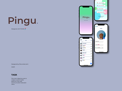 PINGU messenger (A social media platform) branding chat figma graphic design ui