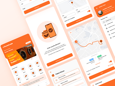 UI Design Kudaku Laundry App cleaning figma laundry mobile app ui ui design ux