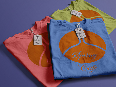 Spring Cafe T Shirt & Logo Design 3d branding design graphic design illustration logo packaging vector