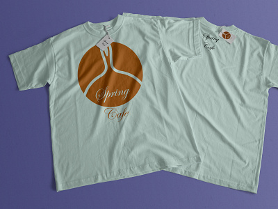 Spring Cafe T Shirt & Logo Design 3d branding design graphic design illustration logo packaging vector