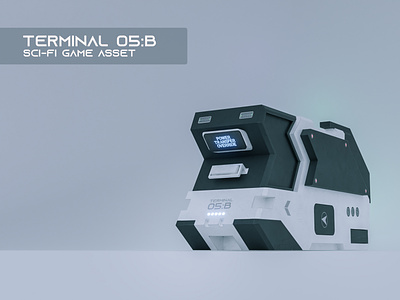 3D Sci-fi Low Poly Game Asset | Terminal 05:B | Blender 3D