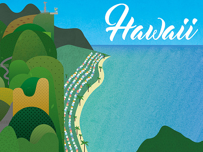 Aloha From Hawaii hawaii illustration moments oahu pattern postcard textures view