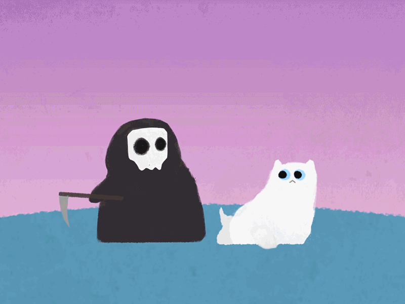 The Cute Reaper aftereffects animation characters cute humor loop motiongraphics photoshop